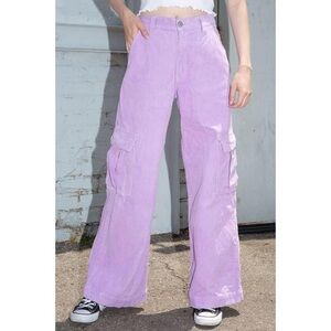 brandy melville purple corduroy cargo tatum pants